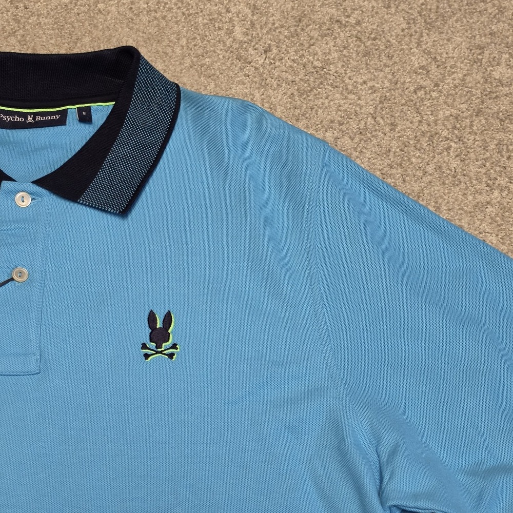 Psycho Bunny Montebello Pima Cotton Polo Shirt XXL Aquarius Blue NWT Logo Golf - Picture 4 of 11